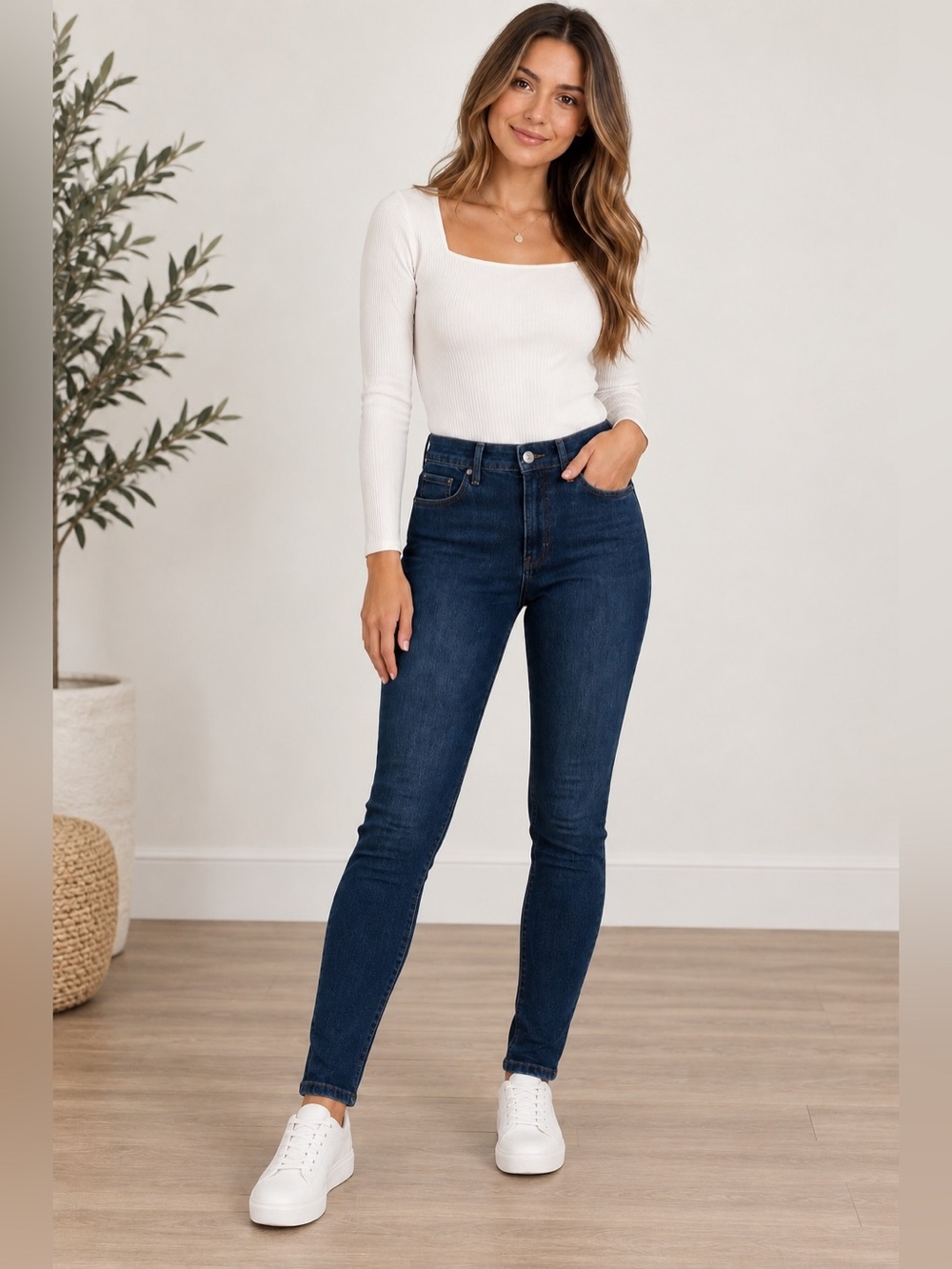 Style & Co tummy control tapered leg jeans 8P